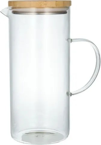 Kan met bamboedeksel, glas, 1,25 liter