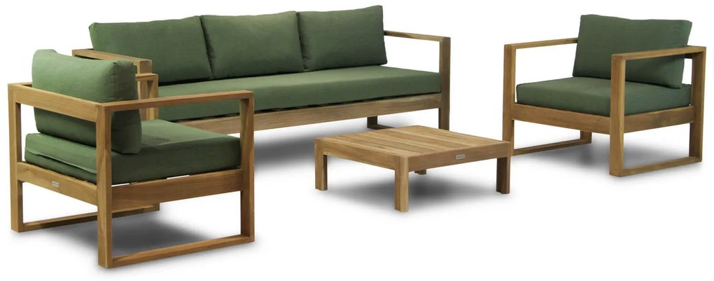 Stoel en Bank Loungeset 5 personen Teak Old teak greywash  Garden Collections Newbury