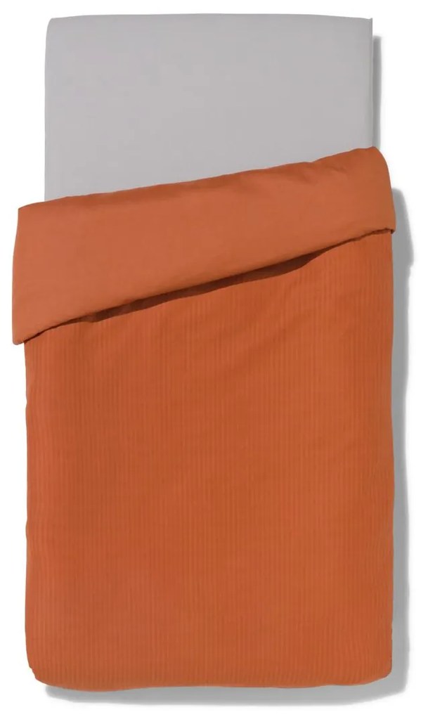 HEMA Dekbedovertrek Voor Ledikant 100x135 Seersucker Bruin