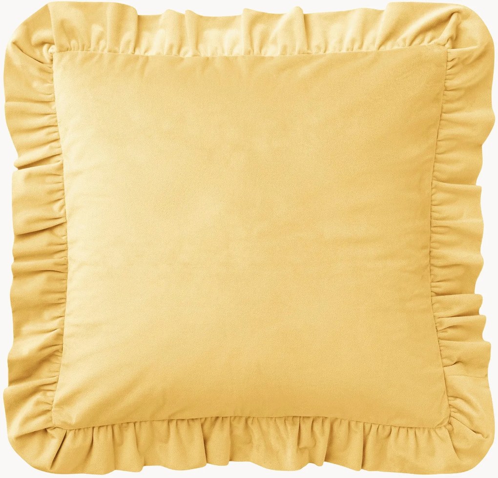 Fluwelen kussenhoes Nora met franjes