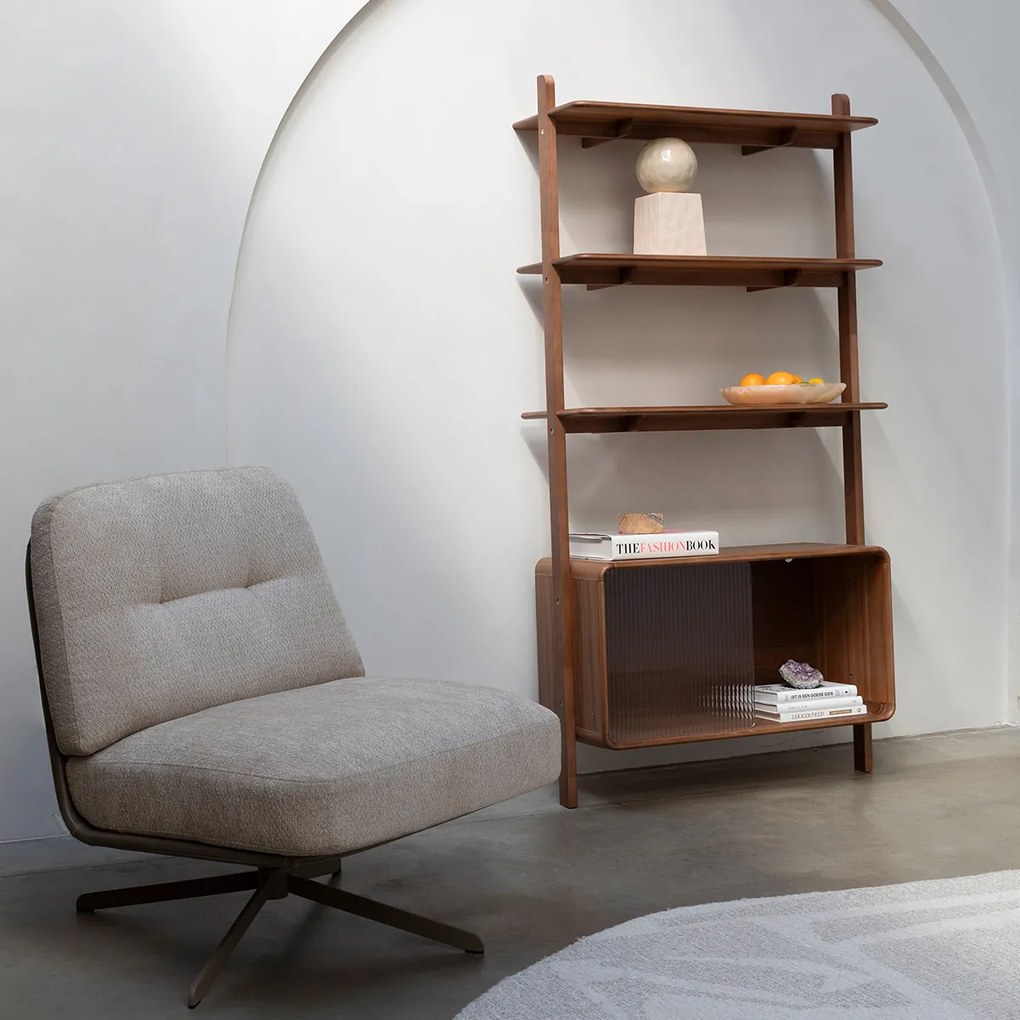 Zuiver Rise Walnut Design Wandkast Met Planken Walnoot - 90x35x180cm.