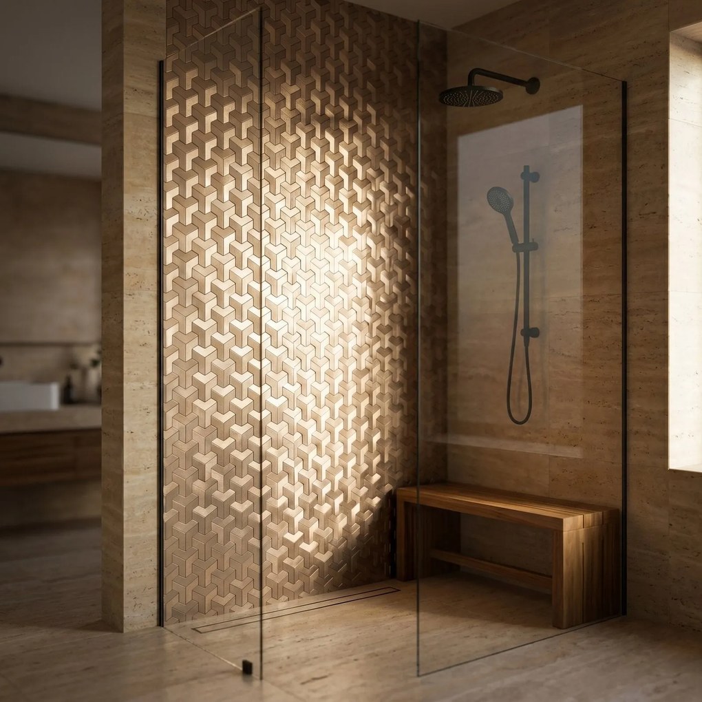 Zelfklevende Mozaïektegels Metaal | Trifold 3D Naturel | 30,3×28 cm | Keuken, Bad & WC