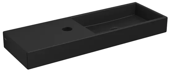 Clou Mini Wash Me fontein 56x19cm kraangat links Keramiek Zwart mat CL/03.12238