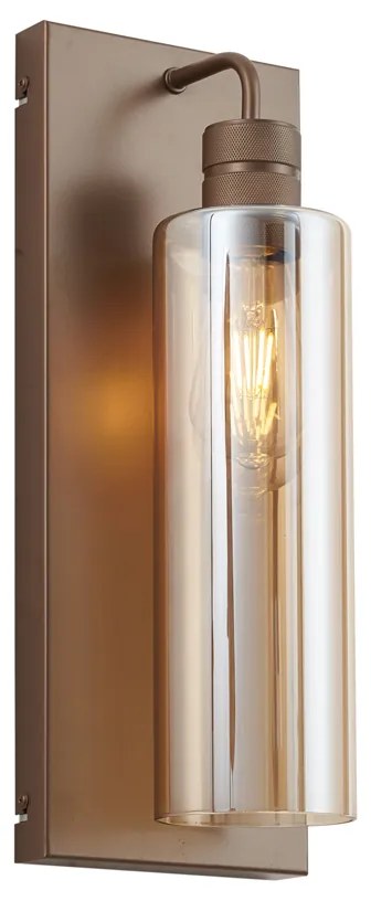 Hotel Chique wandlamp donker brons met amber glas - Stavelot