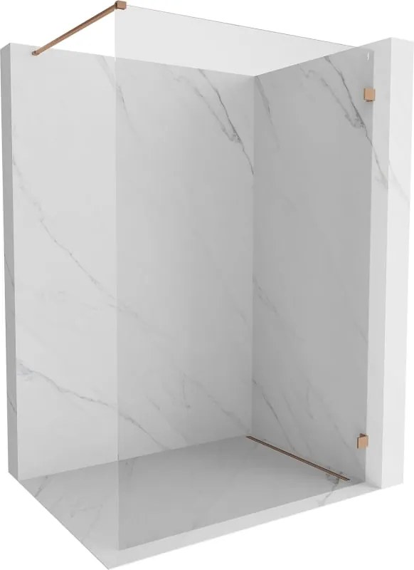 Mexen Lunar douchewand Walk-in rechts 50 x 200 cm, transparant 8 mm, geborsteld koper - 830-050-000-65-00-P