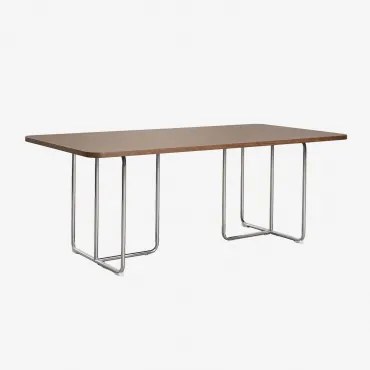 Rechthoekige Eettafel In Mdf En Roestvrij Staal Tento Walnootfineer & 200 X 100 Cm - Sklum