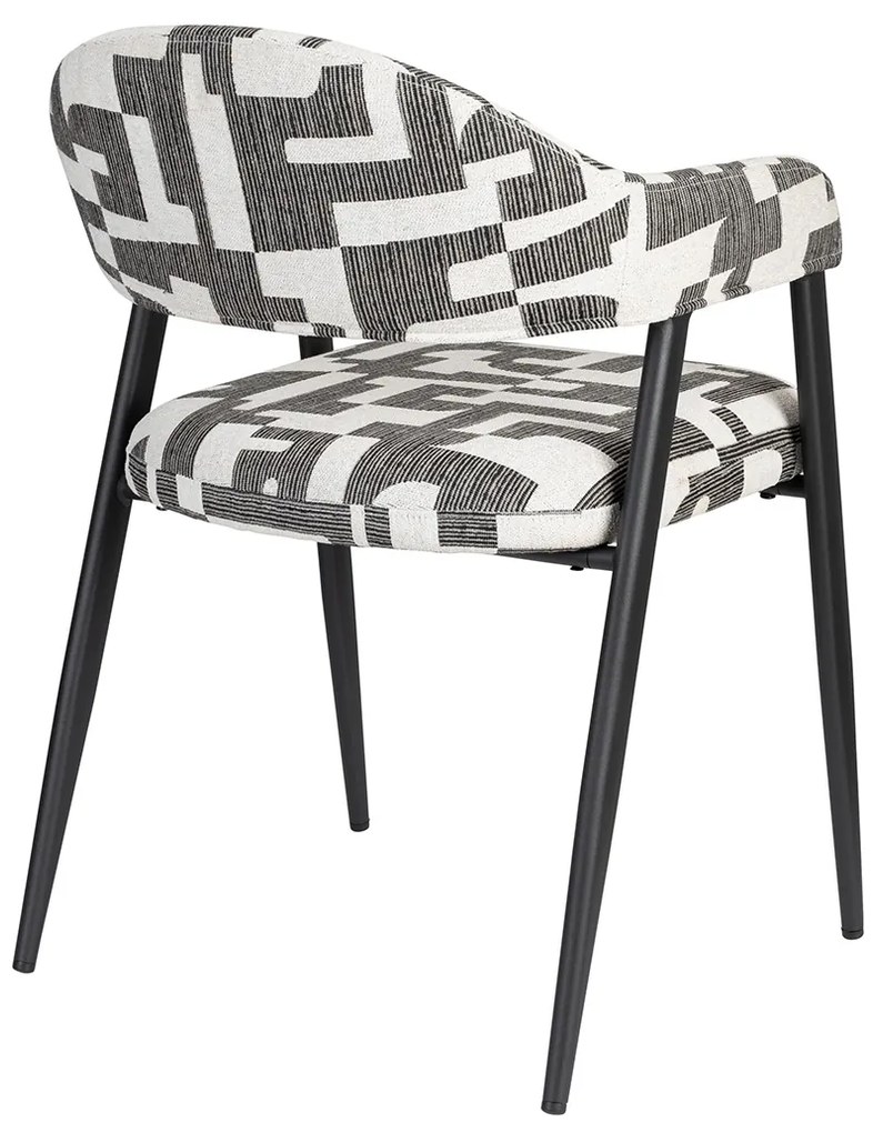 Dutchbone Miyo Design Eetkamerstoel Zwart Wit