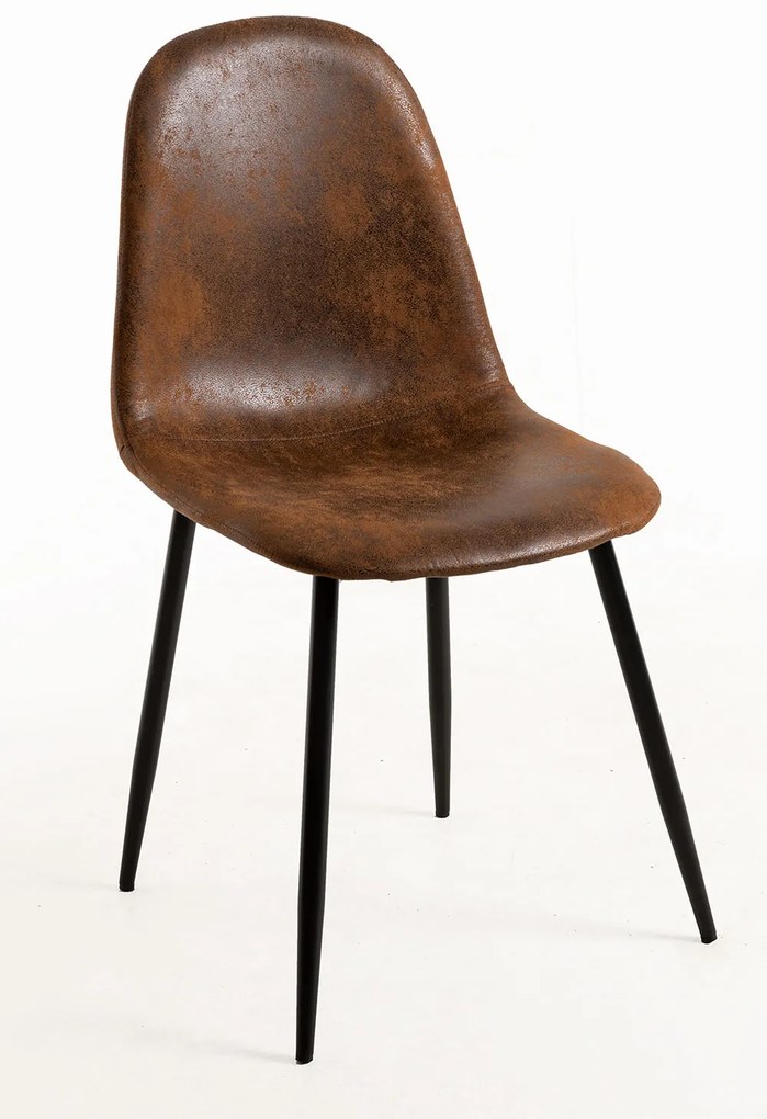 Zwarte Teok Vintage Kunstlederen Stoel