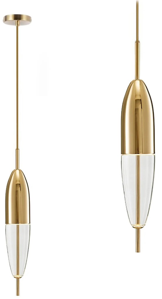 Hanglamp Glas Metaal Goud APP549-1CP