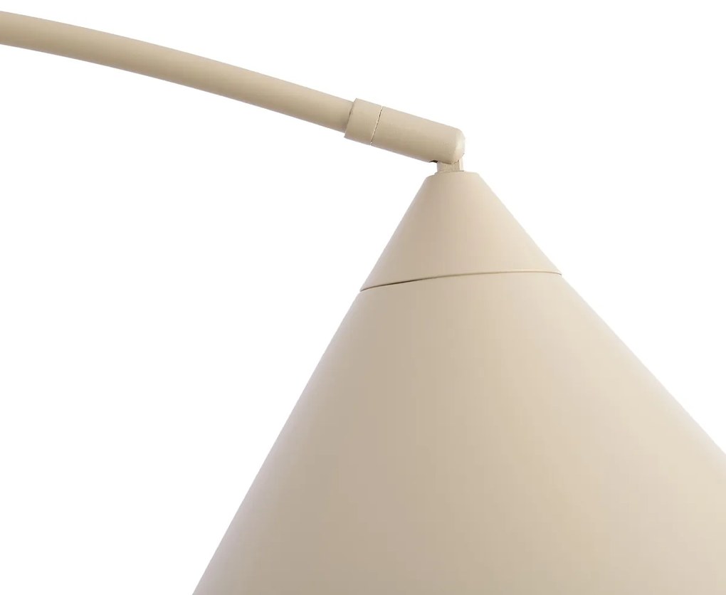 Retro vloerlamp beige met witte binnenkant - Triangolo