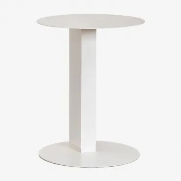 Ronde Stalen Bijzettafel (ø40 Cm) Wallace Gardenia Wit - Sklum