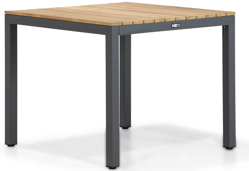 Tuinset 4 personen 90 cm Aluminium/teak Grijs Osmen Midura/Mazzarino