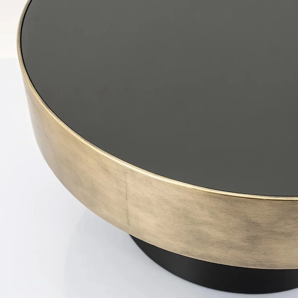 Ronde Salontafel Zwart Met Goud - 75 X 75cm.
