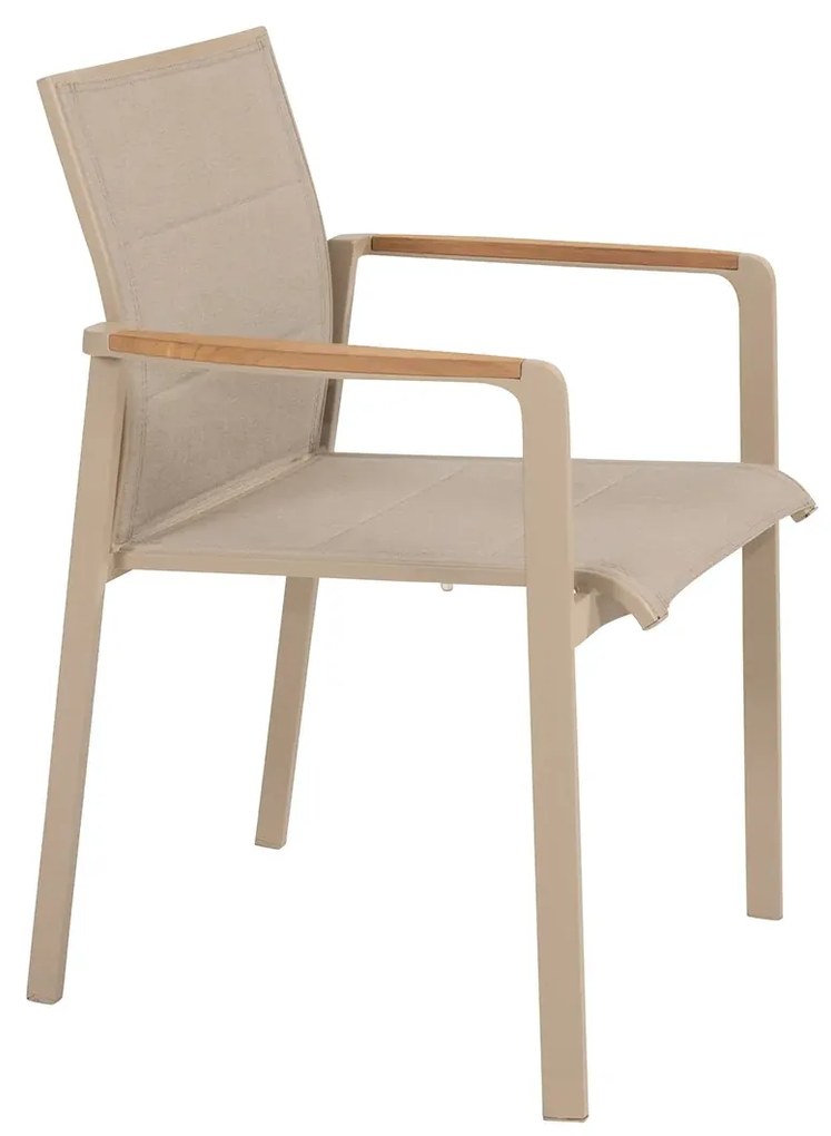 Taste by 4 Seasons Cortina stapelbare tuinstoel Latte Tuinstoel   beige weerbestendig