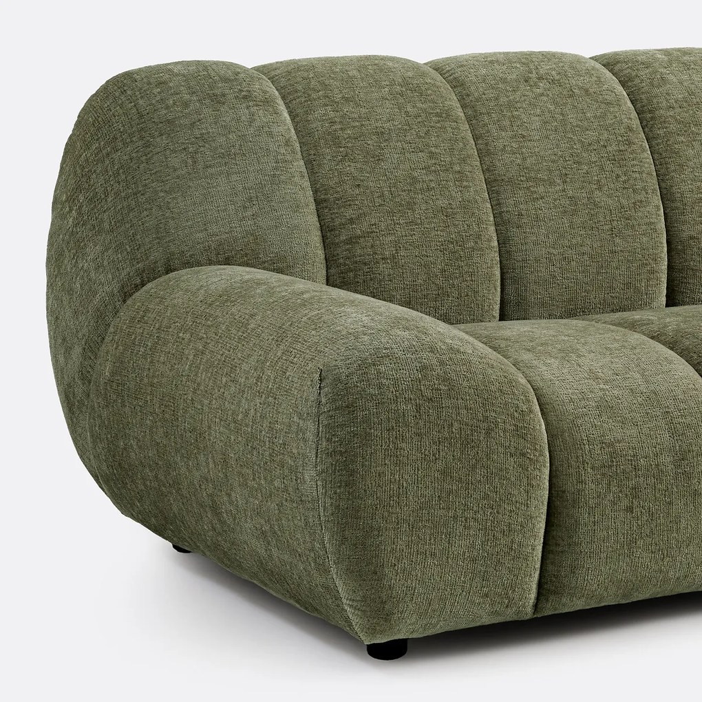 Rechte hoekbank, dik fluweel, Nuria