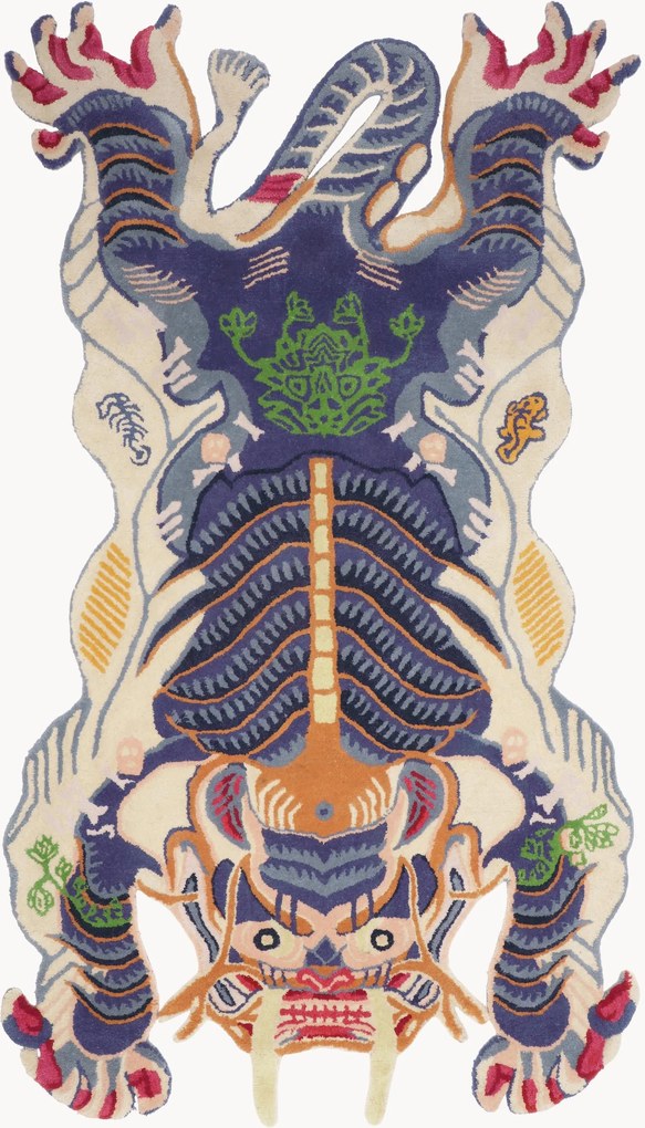 Handgetuft wollen vloerkleed Dragon