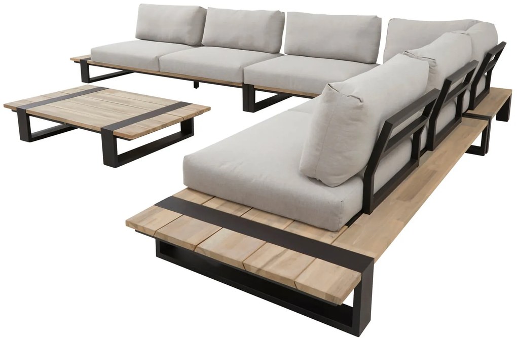 4 Seasons Outdoor | Duke loungeset rechts (excl coffee tafel)  Loungeset    houtkleur weerbestendig