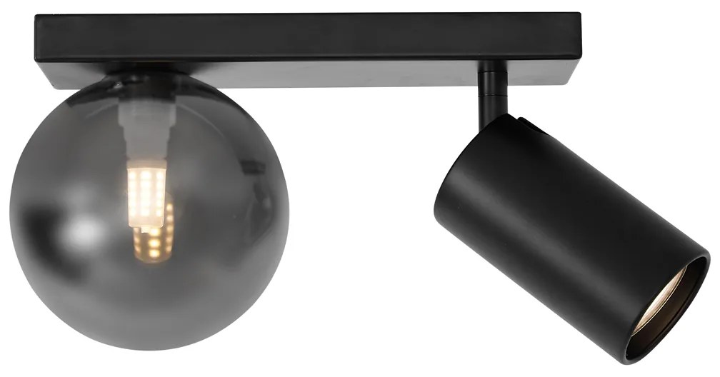 Moderne plafondlamp zwart 2-lichts kantelbaar - Lesly