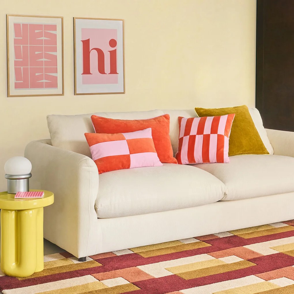 Tweekleurige rechthoekige kussenhoes 60x40 cm, fluweel, GUSALI