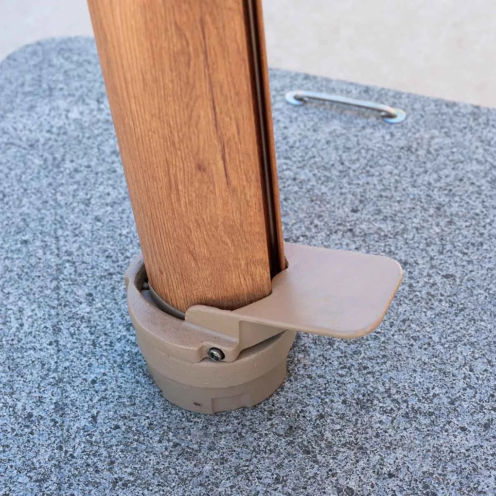 4 Seasons Hacienda zweefparasol 300x400 cm frame woodlook - doek sand