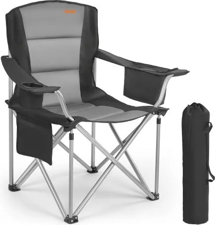 VEVOR Campingstoelen (Extra Groot) Klapstoel met een draagvermogen van 204 kg, Visstoel met gewatteerde rugleuning en armleuningen, Klapstoel met bekerhouder, zijvak en koeltas, voor buitenactiviteiten