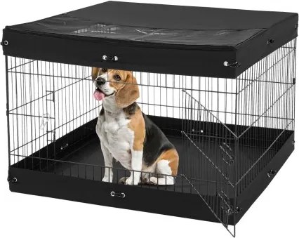 VEVOR Hondenren, 4-pack panelen van 610 x 910 mm, opvouwbare metalen puppyren, hondenhek met deur, bovenklep en vloermat, ren voor honden, katten en andere kleine dieren