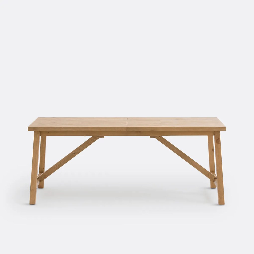 Tafel met verlengstukken 6/8 personen in massief dennenhout, Cinto