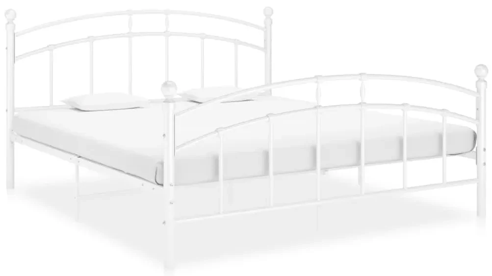 vidaXL Bedframe metaal wit 160x200 cm