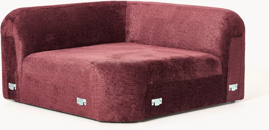 Afgeronde hoekmodule Wolke van teddy-bouclé