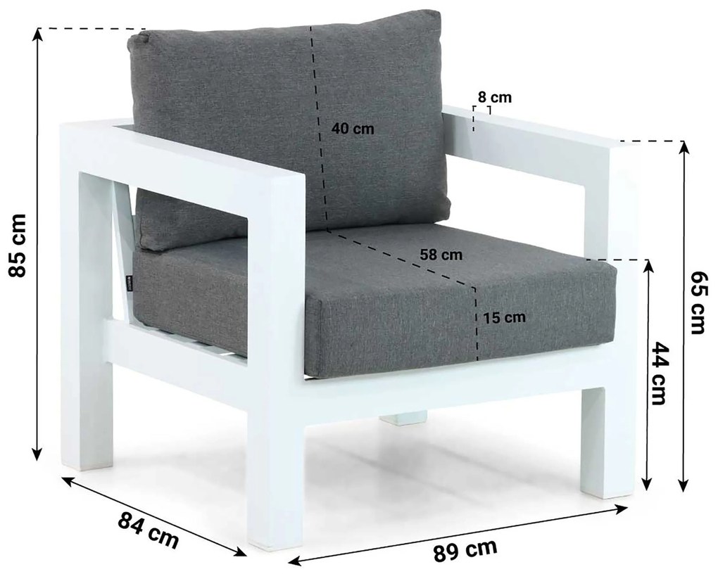 Tuinstoel Aluminium Wit Lifestyle Garden Furniture Luca