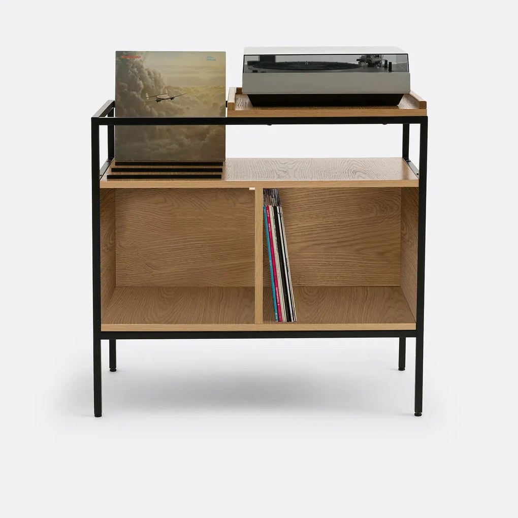 Vinylmeubel in eik en metaal L87 cm, Volga