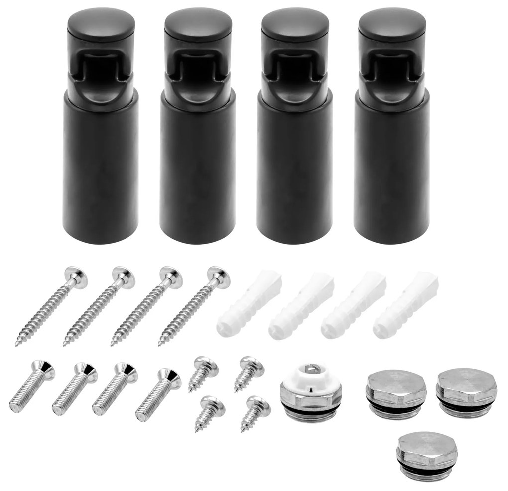 Sanigoods handdoekradiator ophangbeugels zwart - set van 4