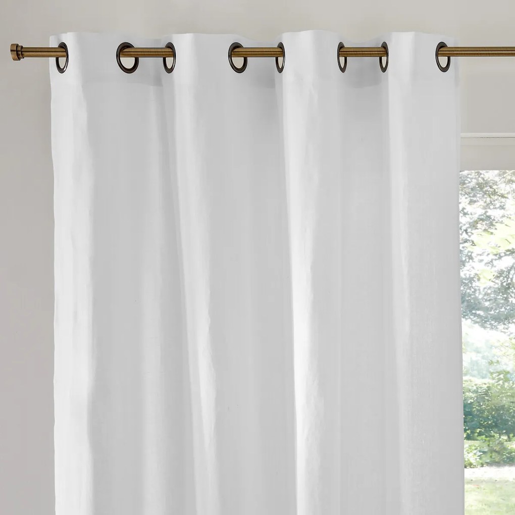 Gordijn in gewassen linnen met oogjes Onega