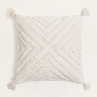 Vierkant Katoenen Kussen (45x45 Cm) Reik Wit - Sklum