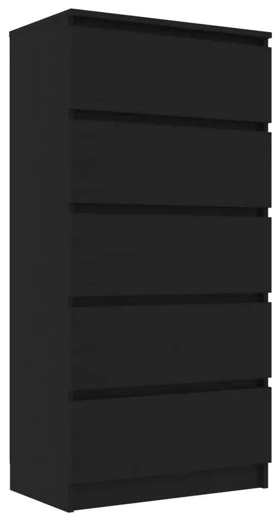 vidaXL Ladekast 60x35x121 cm bewerkt hout zwart