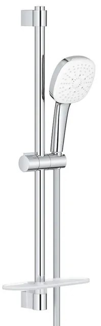 GROHE Tempesta 110 Cube Glijstangset - 60cm - 3 straalsoorten - 7.4l/min - met zeephouder - chroom 27576003