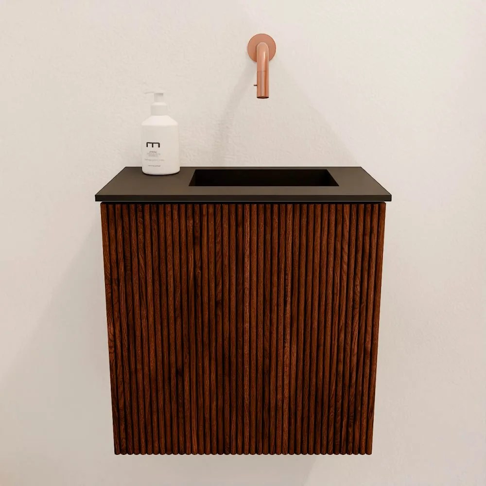 Mondiaz Joya 40cm toiletmeubel ruby met wastafel faye rechts zonder kraangat urban