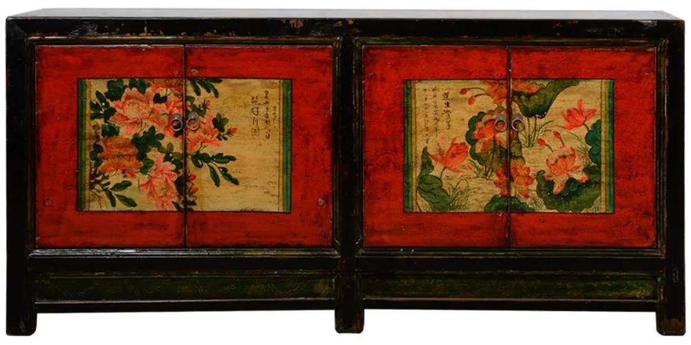Fine Asianliving Antiek Chinees Dressoir Handbeschilderd B178xD38xH84cm