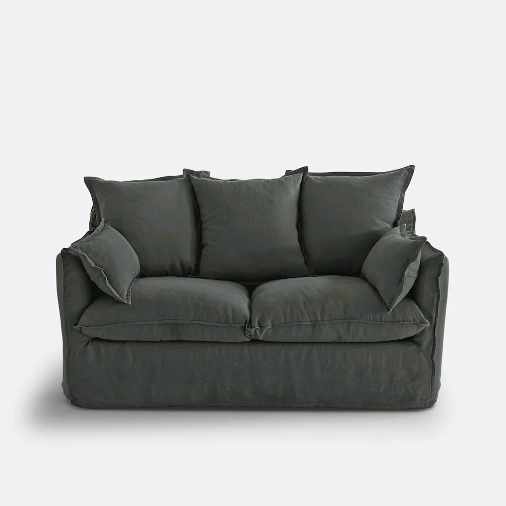 Bankhoes in gekreukt linnen Odna