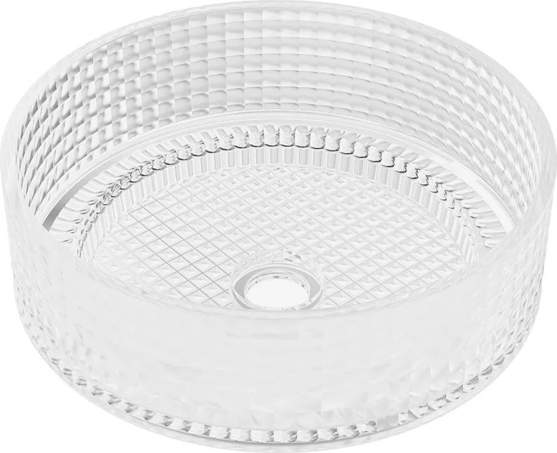 Mexen Lira glazen opzetwastafel 37 x 37 cm, transparant - 24053700