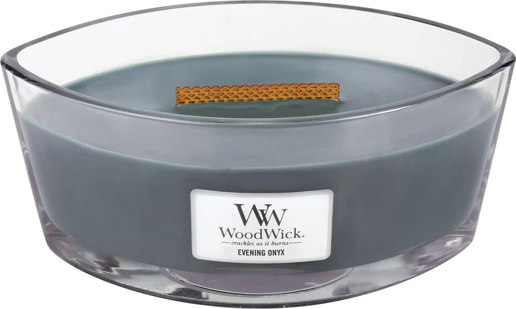 Woodwick geurkaars - Ellipse Hearthwick Flame - Evening Onyx