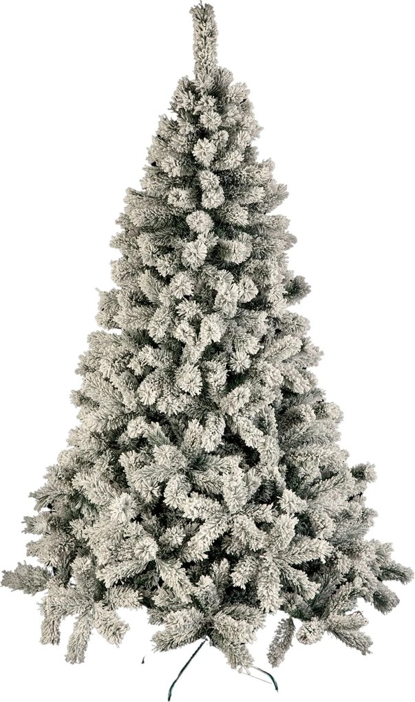 Windy Peak kunstkerstboom - 150 cm - groen - besneeuwd - Diameter 83 cm - 289 tips - metalen voet