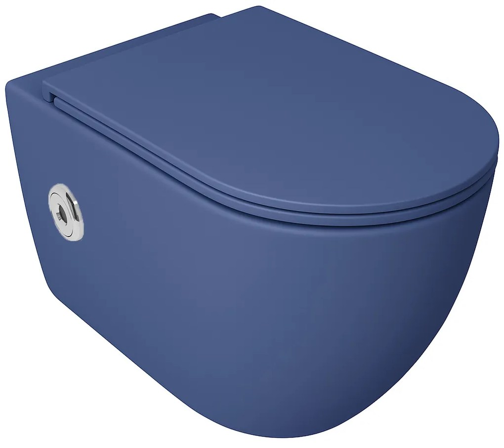 Isvea Infinity toiletpot met bidet en sensor randloos blauw