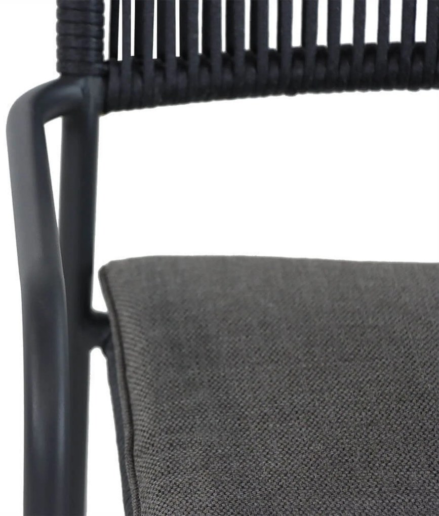 Tuinset Ronde Tuintafel 4 personen 125 cm Aluminium/rope Grijs Coco Penya/Sorrento