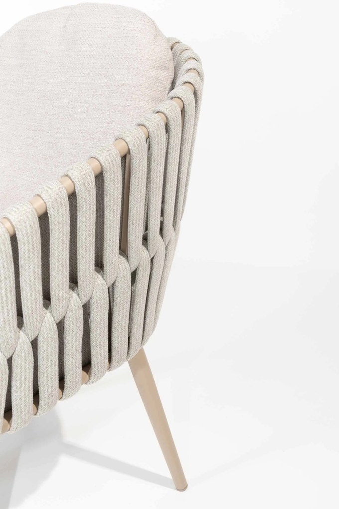 Taste by 4 Seasons Eva tuinset latte met Denia tafel latte met keramisch tafelblad 240 cm Tuinset beige weerbestendig