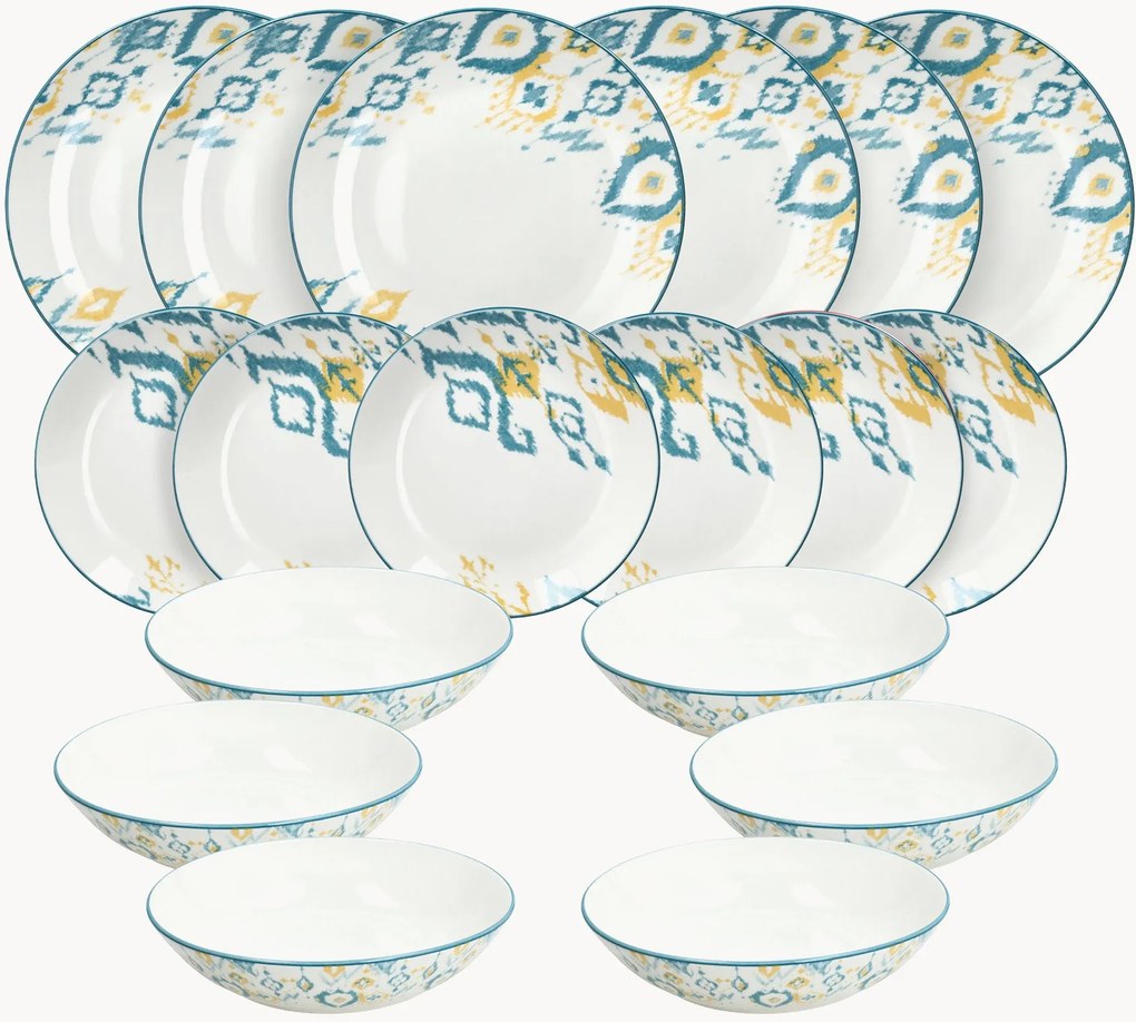 Porseleinen serviesset Moon, 6 personen, 18-delig