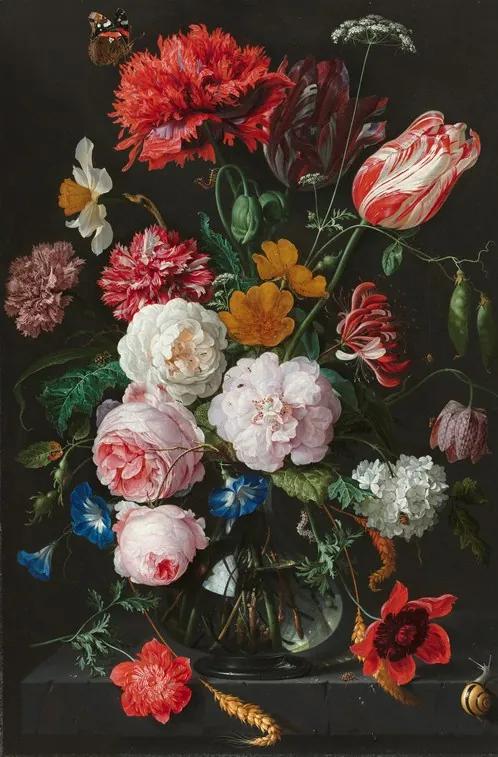 Stilleven met bloemen - L - 120 x 180 cm