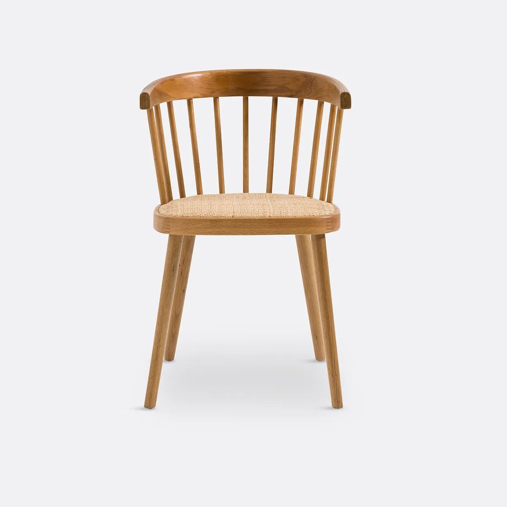 Tafelfauteuil in eik/rotan Portman