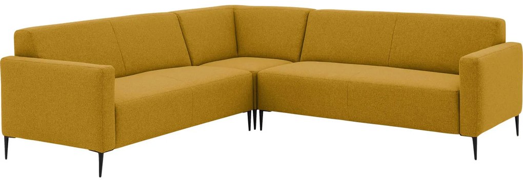 Goossens Key West geel, stof, 2,5-zits, modern design