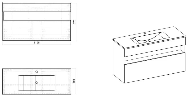 Comad Bahama White 854 FSC onderkast 120cm wit